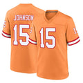TB.Buccaneers #15 Tez Johnson Player Orange Throwback Home Game Ldoa Stitched Jerseys