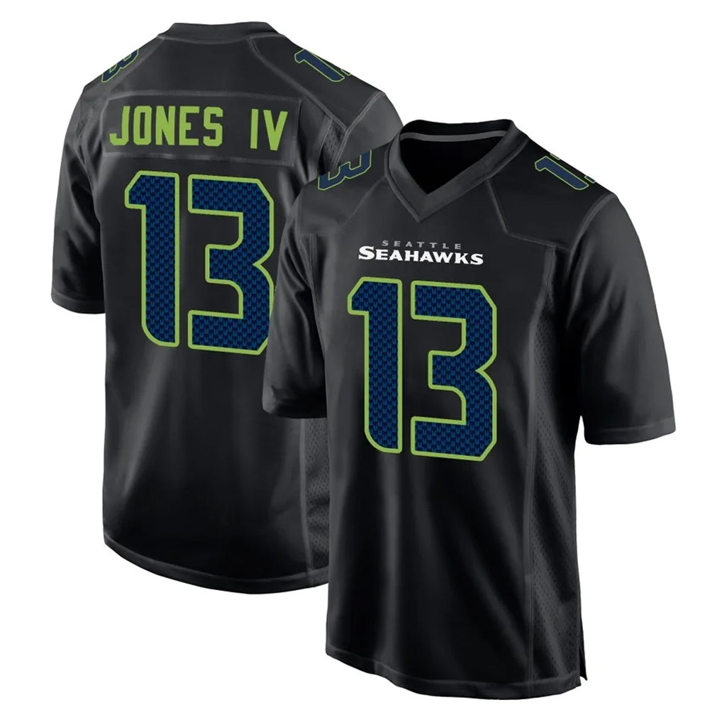 S.Seahawks #13 Ernest Jones IV Player Black Limited Fashion Home Game Ldoa Stitched Jerseys