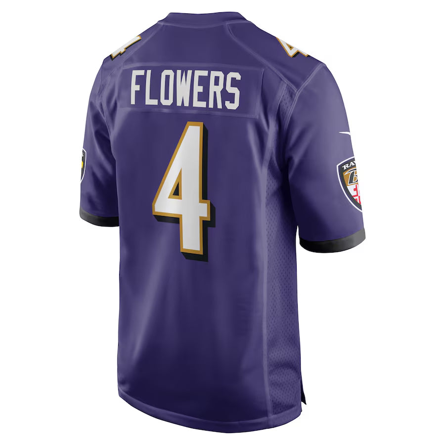 B.Ravens #4 Zay Flowers Player Purple Alternate Home Game Ldoa Stitched Jerseys