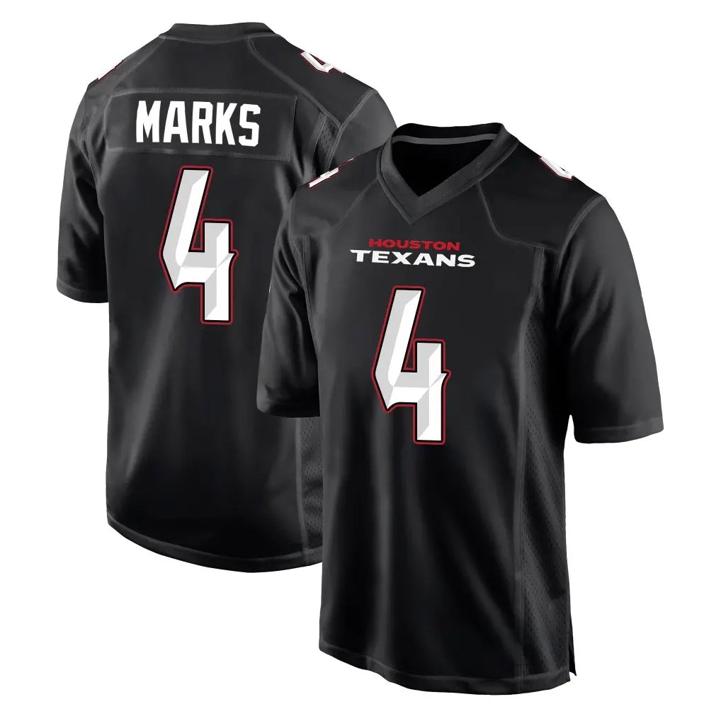 H.Texans #4 Woody Marks Player Carbon Black Fashion Home Game Ldoa Stitched Jerseys