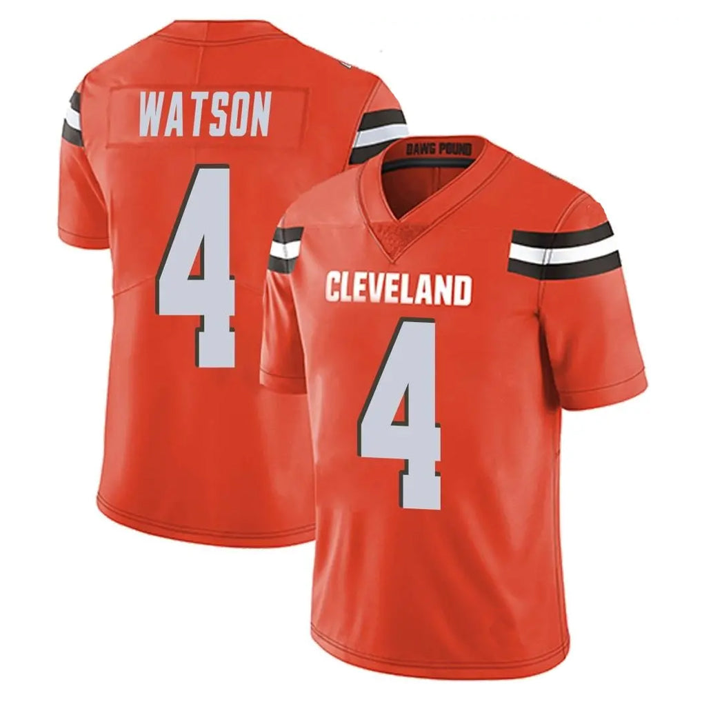 C.Browns #4 Deshaun Watson Player Orange Alternate Vapor Untouchable Limited Home Game Ldoa Stitched Jerseys