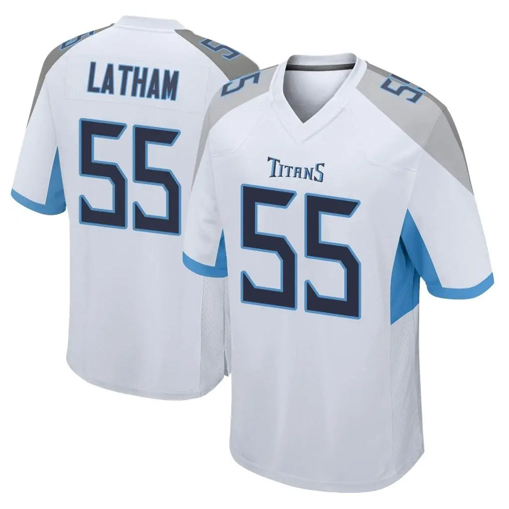 T.Titans #55 JC Latham Player White Home Game Ldoa Stitched Jerseys