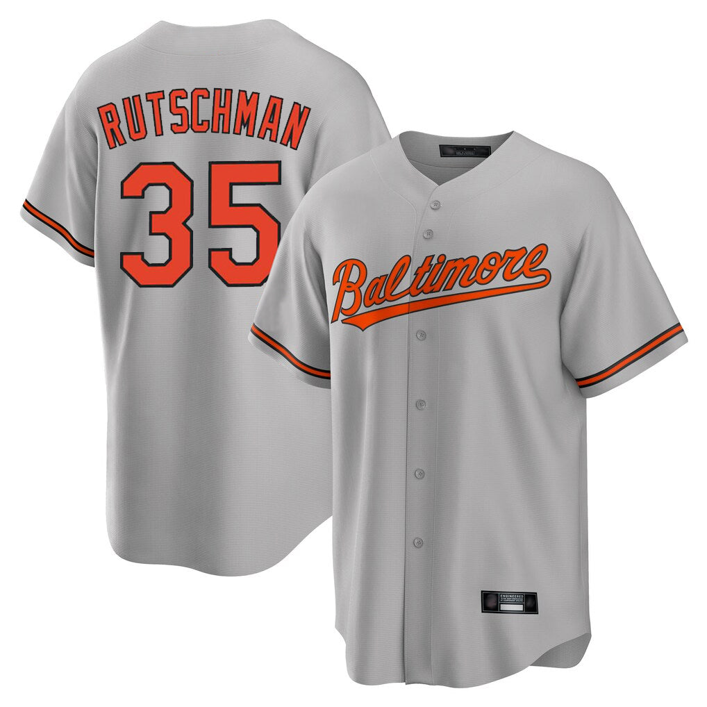 B.Orioles #35 Adley Rutschman Player Gray Home Game Ldoa Stitched Jerseys