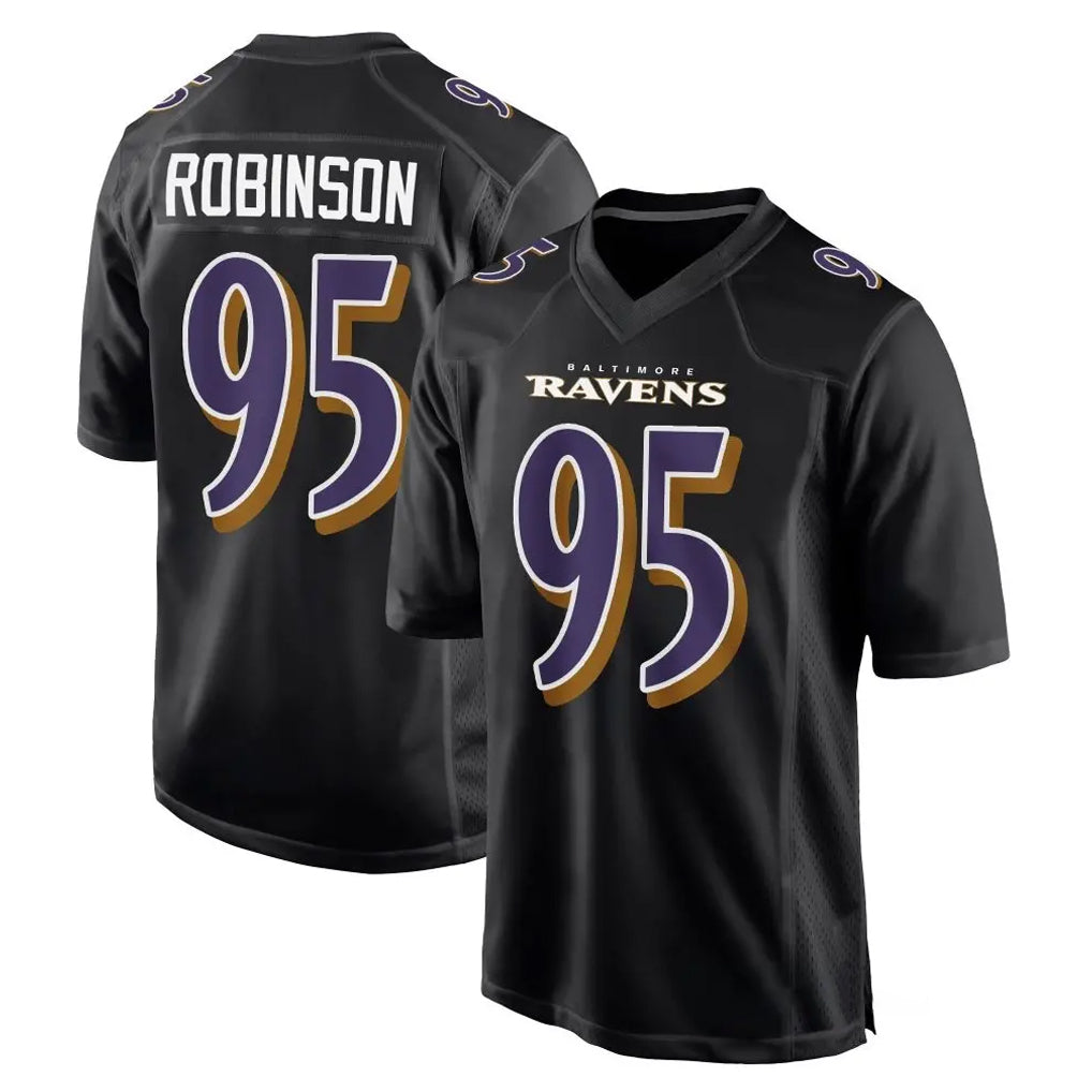 B.Ravens #95 Tavius Robinson Player Black Carbon Fashion Home Game Ldoa Stitched Jerseys