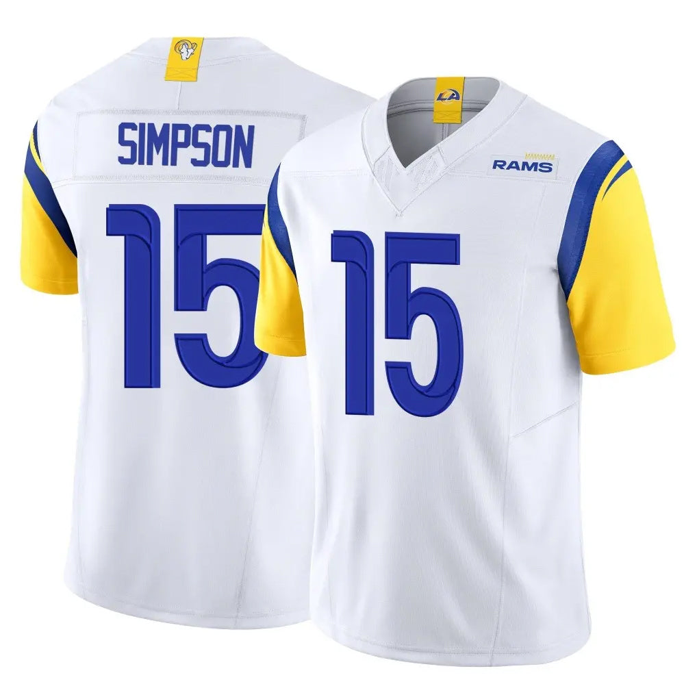LA.Rams #15 Ty Simpson Player White Limited Vapor F.U.S.E. Home Game Ldoa Stitched Jerseys