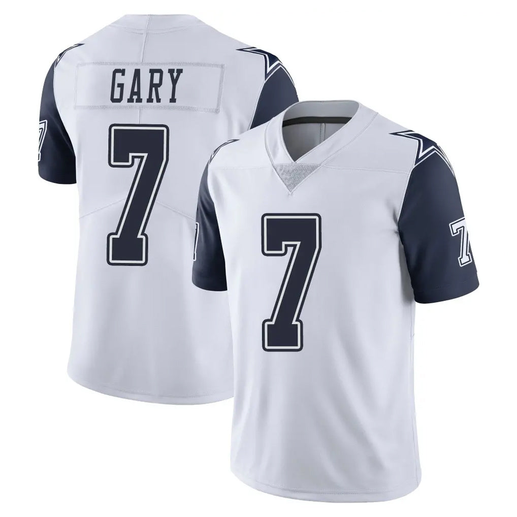 D.Cowboys #7 Rashan Gary Player White-Navy Limited Color Rush Vapor Untouchable Home Game Ldoa Stitched Jerseys