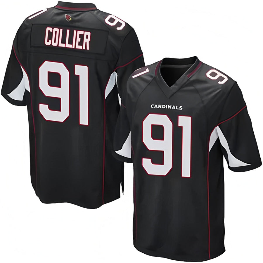 A.Cardinals #91 L.J. Collier Player Black Game Ldoa Stitched Jerseys
