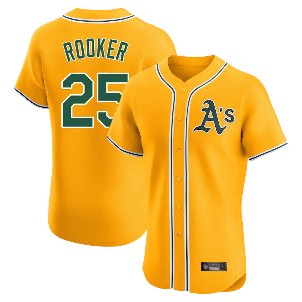 Athletics #25 Brent Rooker Player Gold Limited Elite Home Game Ldoa Stitched Jerseys
