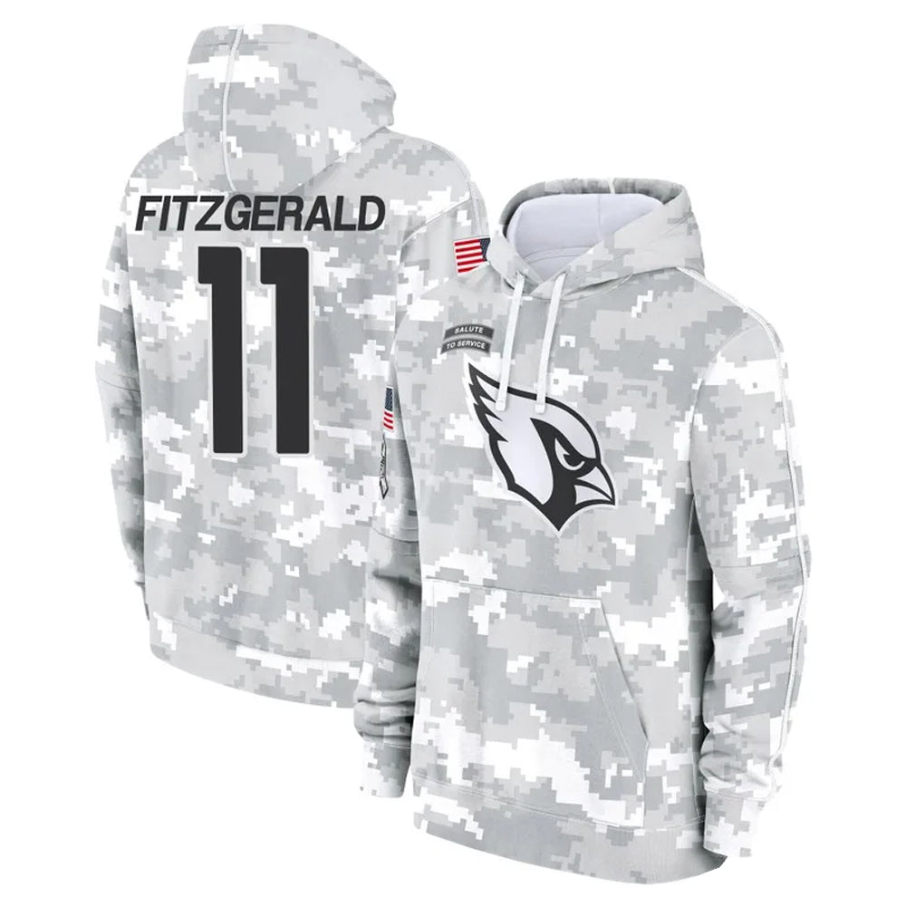 A.Cardinals #11 Larry Fitzgerald Player Arctic Camo Salute to Service Limited Hoodie Ldoa Stitched Jerseys
