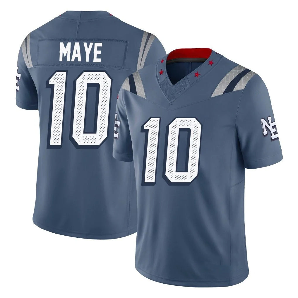 NE.Patriots #10 Drake Maye Player Blue Limited Rivalries Collection Home Game Ldoa Stitched Jerseys