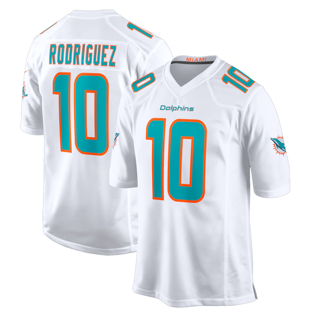 M.Dolphins #10 Jacob Rodriguez Player White Limited Home Game Ldoa Stitched Jerseys
