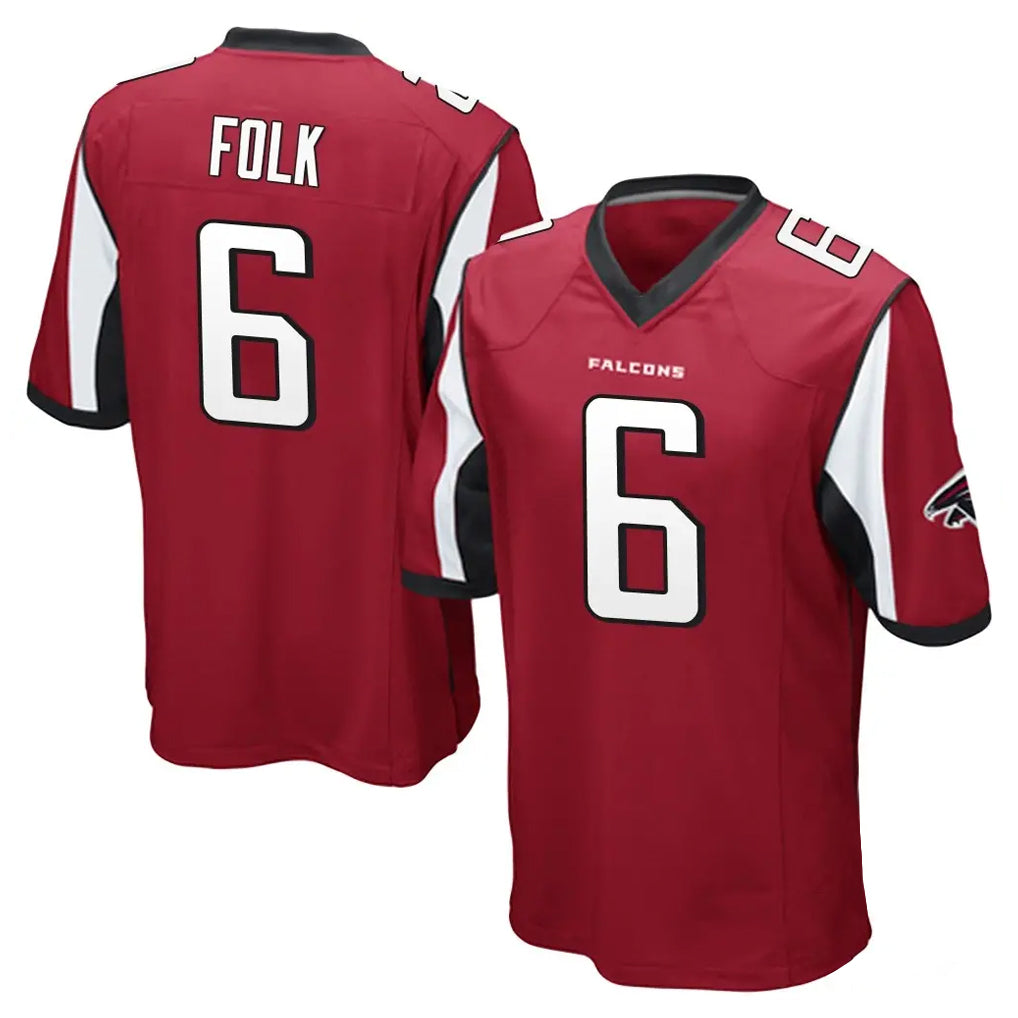 A.Falcons #6 Nick Folk Player Red Color Vapor Home Game Ldoa Stitched Jerseys