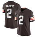 C.Browns #2 Shedeur Sanders Player Brown Color Vapor Untouchable Limited Home Game Ldoa Stitched Jerseys