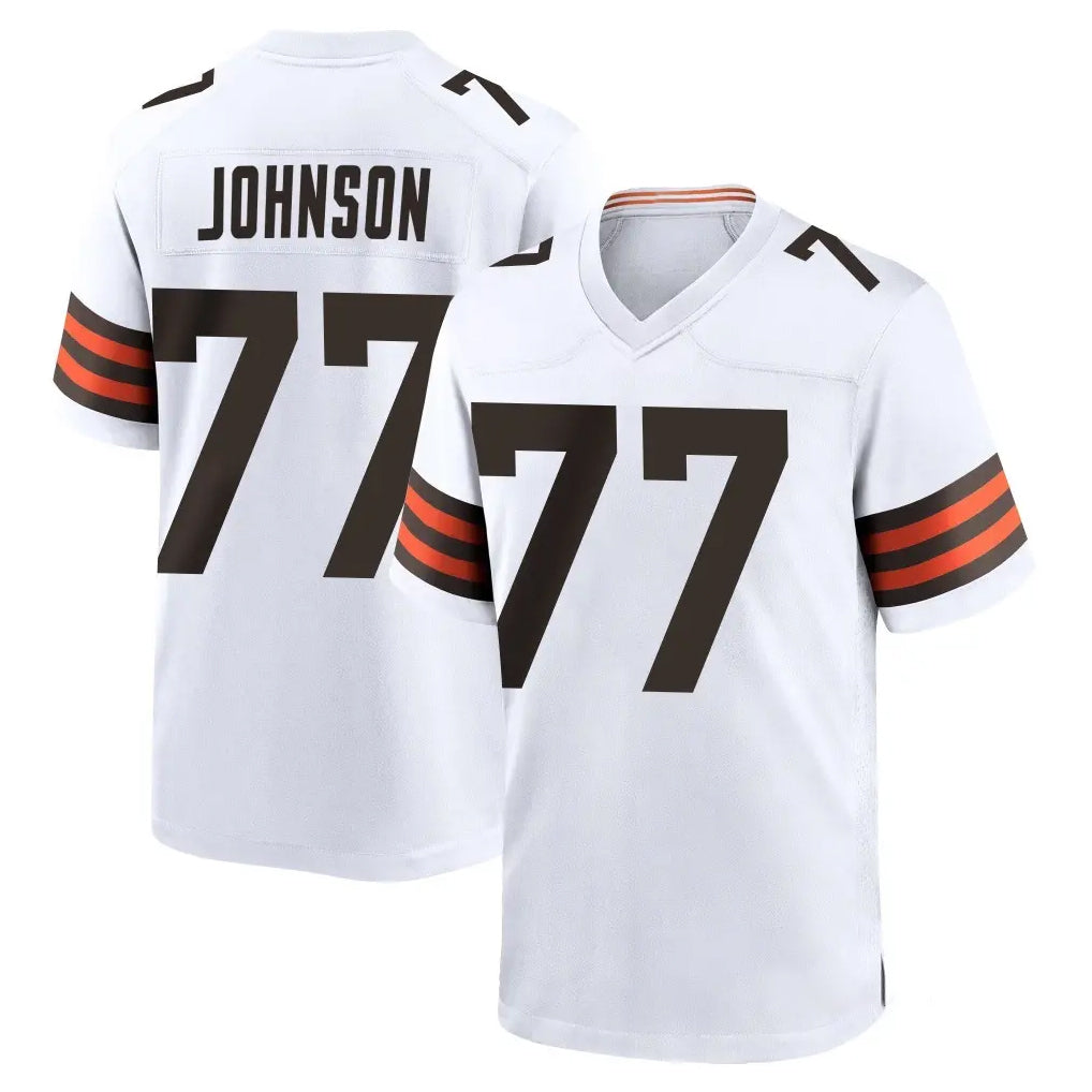 C.Browns #77 Zion Johnson Player White Home Game Ldoa Stitched Jerseys
