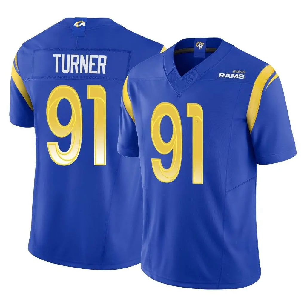 LA.Rams #91 Kobie Turner Player Royal Limited Vapor F.U.S.E. Home Game Ldoa Stitched Jerseys