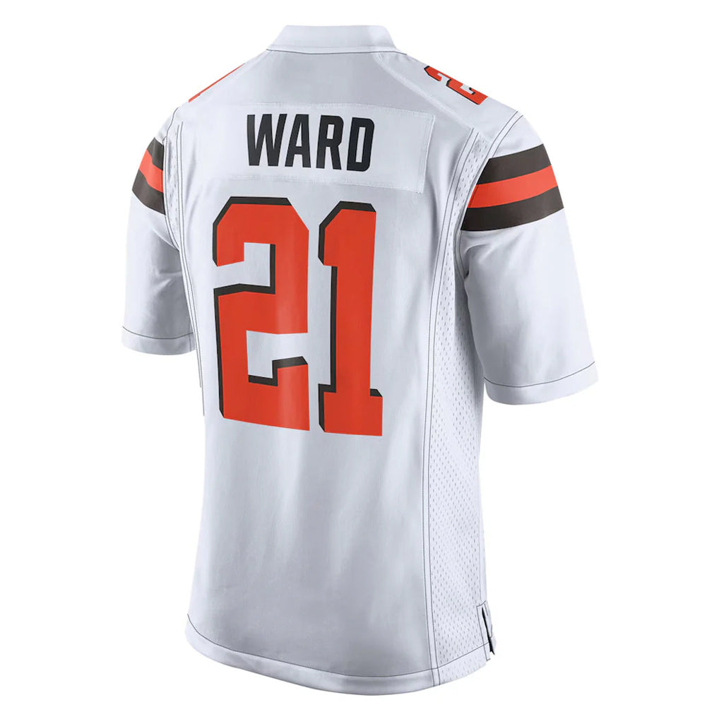 C.Browns #21 Denzel Ward Player White Vapor Limited Home Game Ldoa Stitched Jerseys