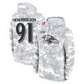 B.Ravens #91 Trey Hendrickson Player Arctic Camo Salute To Service Hoodie Ldoa Stitched Jerseys