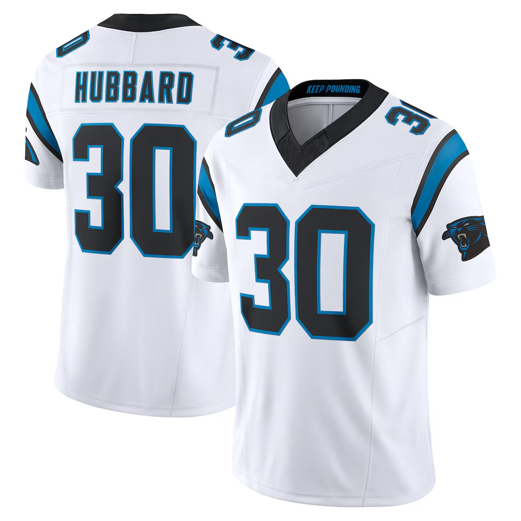 C.Panthers #30 Chuba Hubbard Player White Vapor F.U.S.E. Limited Home Game Ldoa Stitched Jerseys