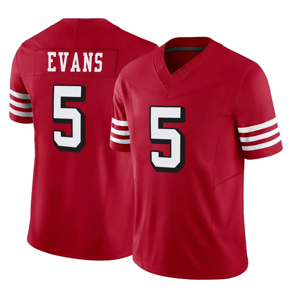 SF.49ers #5 Mike Evans Player Red Limited Alternate Vapor F.U.S.E. Home Game Ldoa Stitched Jerseys