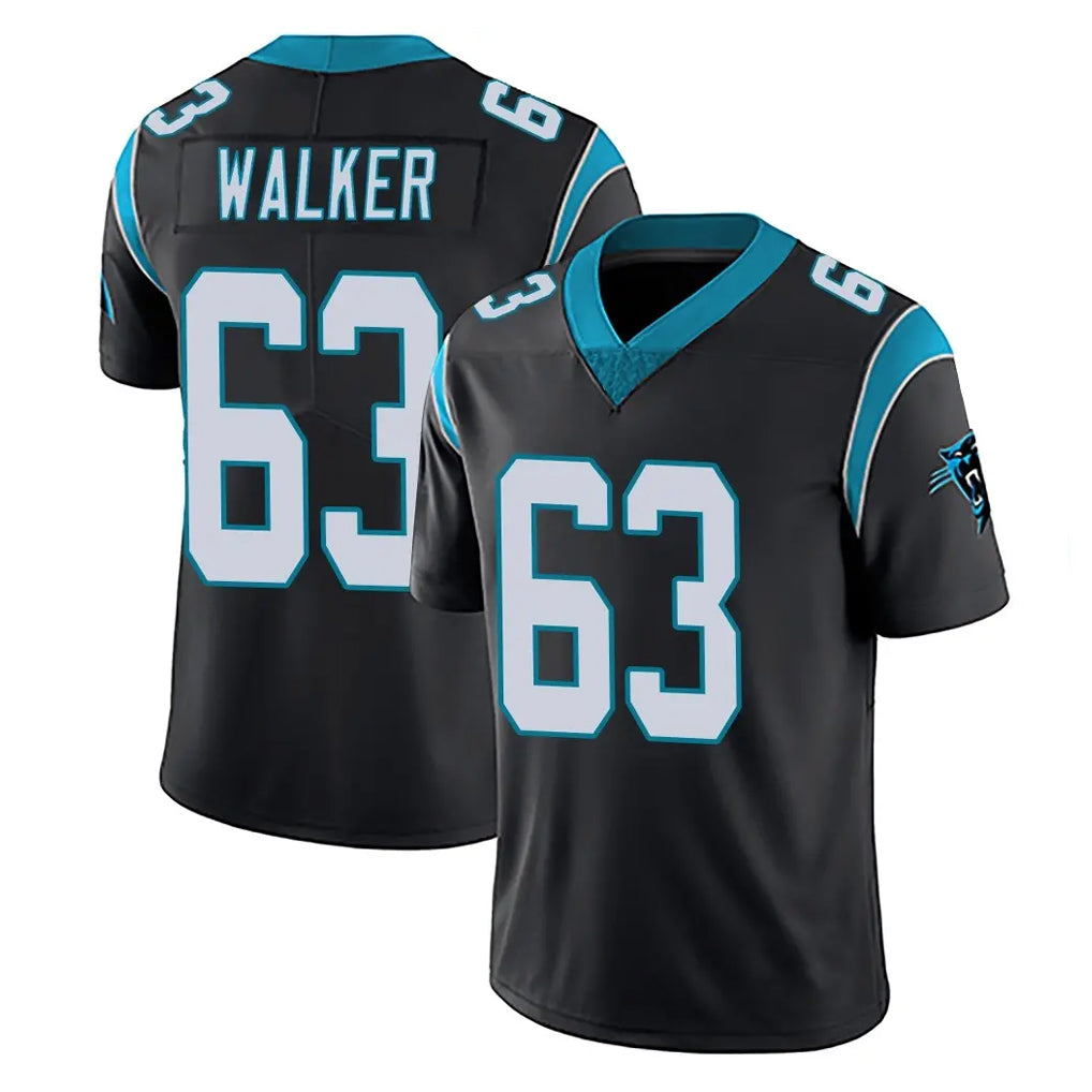 C.Panthers #63 Rasheed Walker Player Black Vapor Untouchable Limited Game Ldoa Stitched Jerseys (2)