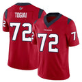 H.Texans #72 Tommy Togiai Player Red Limited Vapor F.U.S.E. Home Game Ldoa Stitched Jerseys