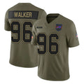 B.Bills #96 Deone Walker Player Olive Salute To Service Limited Game Ldoa Stitched Jerseys