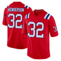 NE.Patriots #32 TreVeyon Henderson Player Red Home Game Ldoa Stitched Jerseys