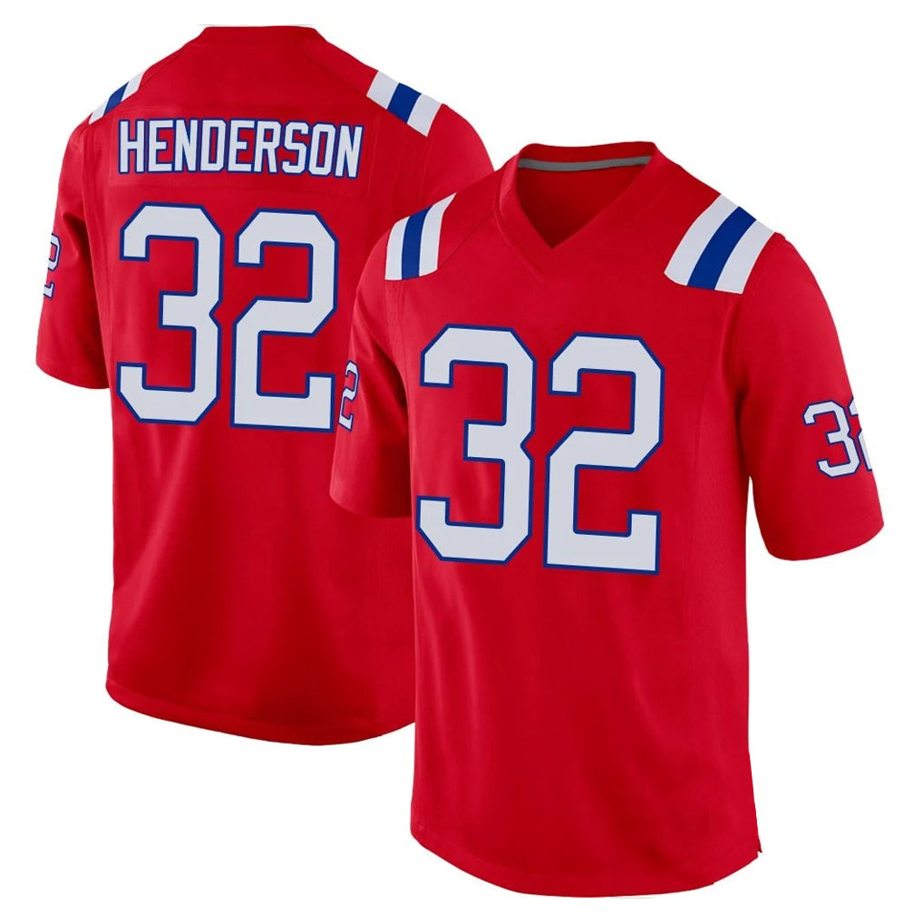 NE.Patriots #32 TreVeyon Henderson Player Red Home Game Ldoa Stitched Jerseys