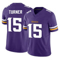 M.Vikings #15 Dallas Turner Player Purple Limited Vapor F.U.S.E. Home Game Ldoa Stitched Jerseys