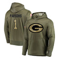 GB.Packers #1 Micah Parsons Player Olive Salute to Service Pullover Hoodies Home Game Ldoa Stitched Jerseys