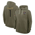 D.Broncos #1 Evan Engram Player Olive Salute to Service Pullover Hoodies Limited Ldoa Stitched Jerseys