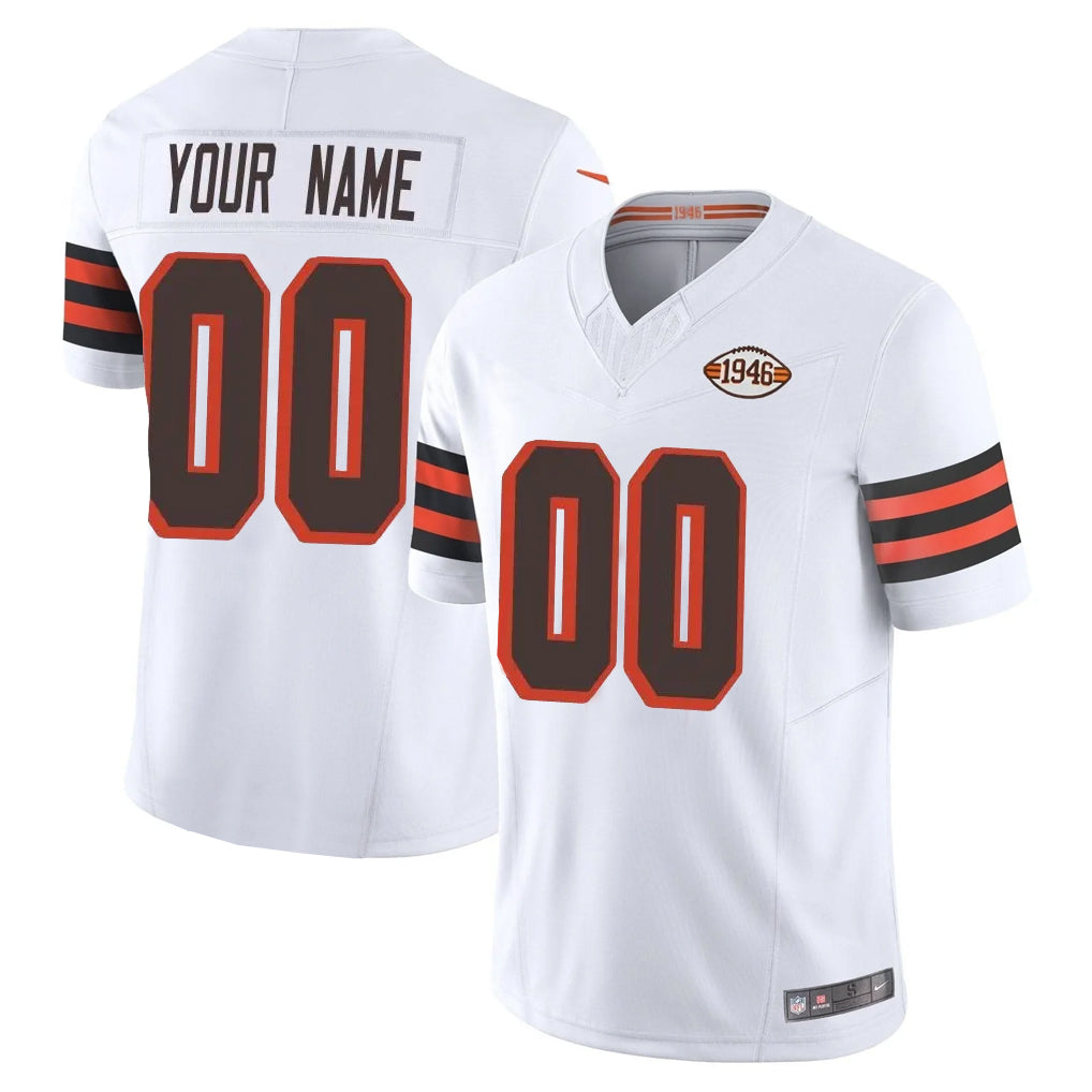 Custom C.Browns White Limited Vapor F.U.S.E. Alternate Game Any Name & Numbers Ldoa Stitched Jerseys
