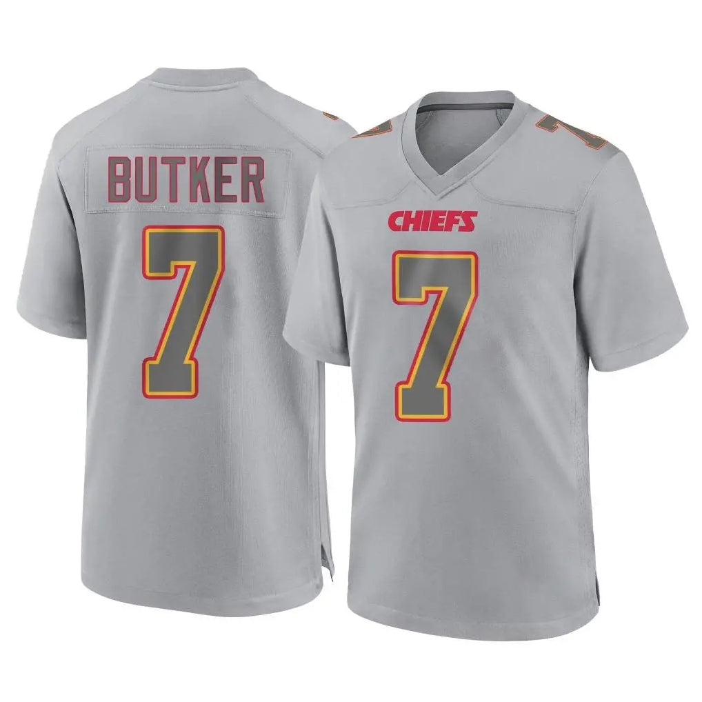 KC.Chiefs #7 Harrison Butker Player Gray Atmosphere Fashion Game Ldoa Stitched Jerseys