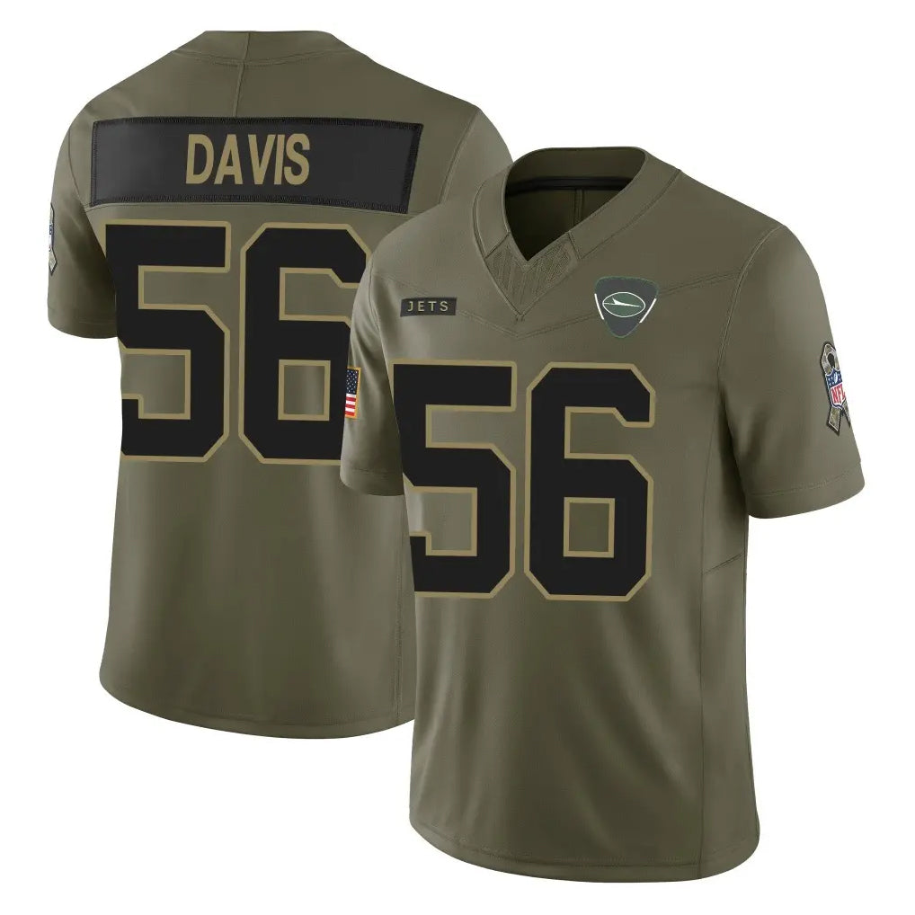 NY.Jets #56 Demario Davis Player Olive 2025 Salute To Service Limited Ldoa Stitched Jerseys