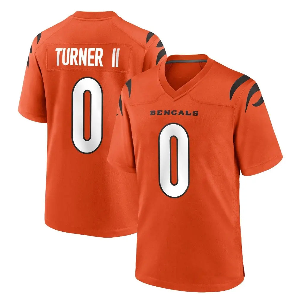 C.Bengals #0 DJ Turner II Player Orange Home Game Ldoa Stitched Jerseys