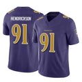 B.Ravens #91 Trey Hendrickson Player Purple Vapor F.U.S.E. Limited Game Ldoa Stitched Jerseys