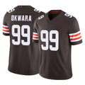 C.Browns #99 Julian Okwara Player Brown Vapor F.U.S.E. Limited Home Game Ldoa Stitched Jerseys