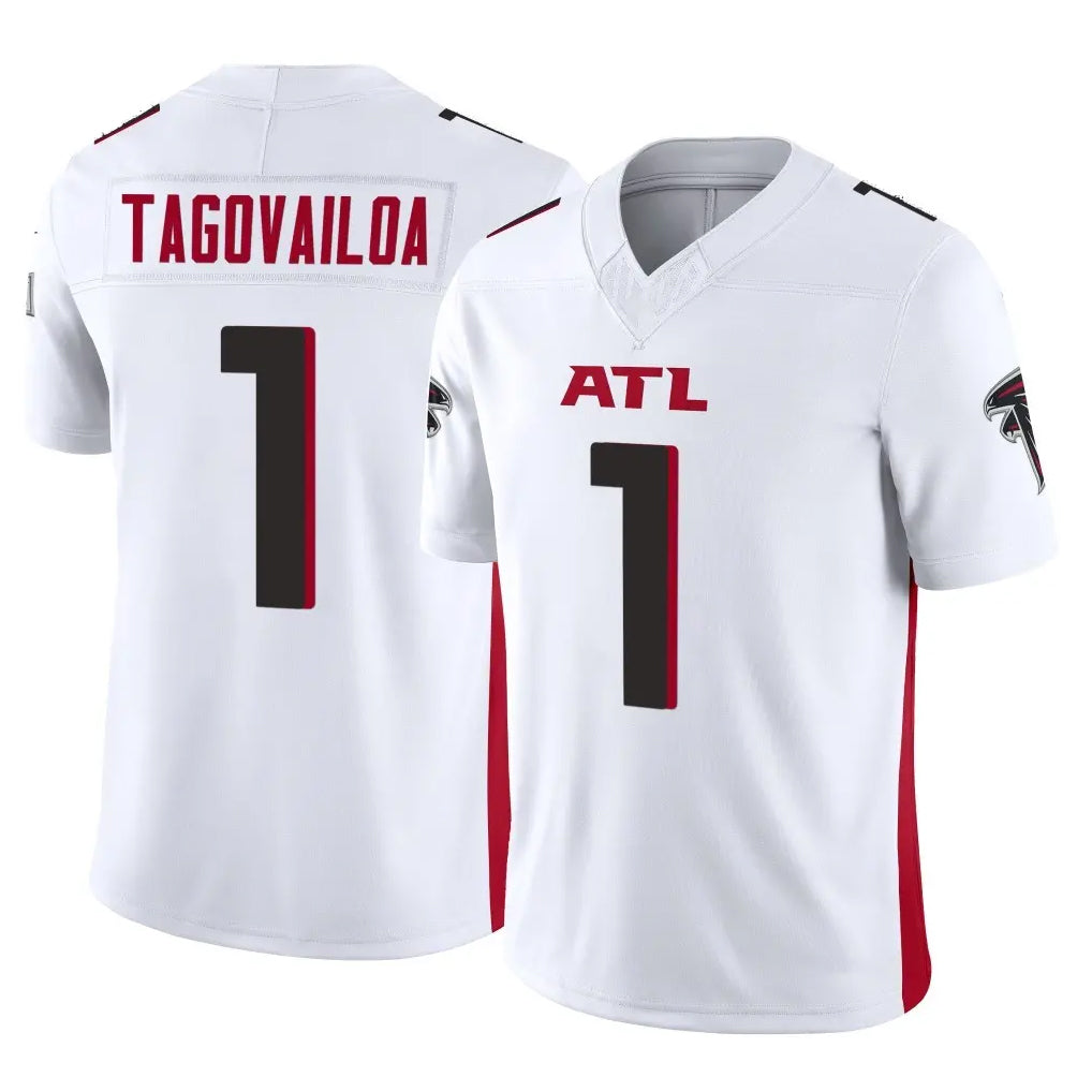 A.Falcons #1 Tua Tagovailoa Player White Vapor F.U.S.E. Limited Home Game Ldoa Stitched Jerseys
