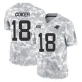 C.Panthers #18 Jalen Coker Player Arctic Camo Salute to Service Limited Game Ldoa Stitched Jerseys