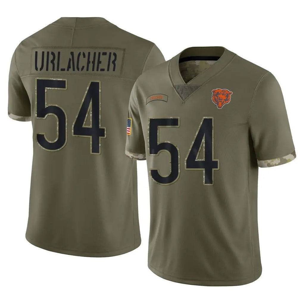 C.Bears #54 Brian Urlacher Player Olive Salute to Service Limited Game Ldoa Stitched Jerseys