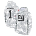 NY.Giants #1 Malik Nabers Player Arctic Camo Salute to Service Pullover Hoodies Limited Game Ldoa Stitched Jerseys