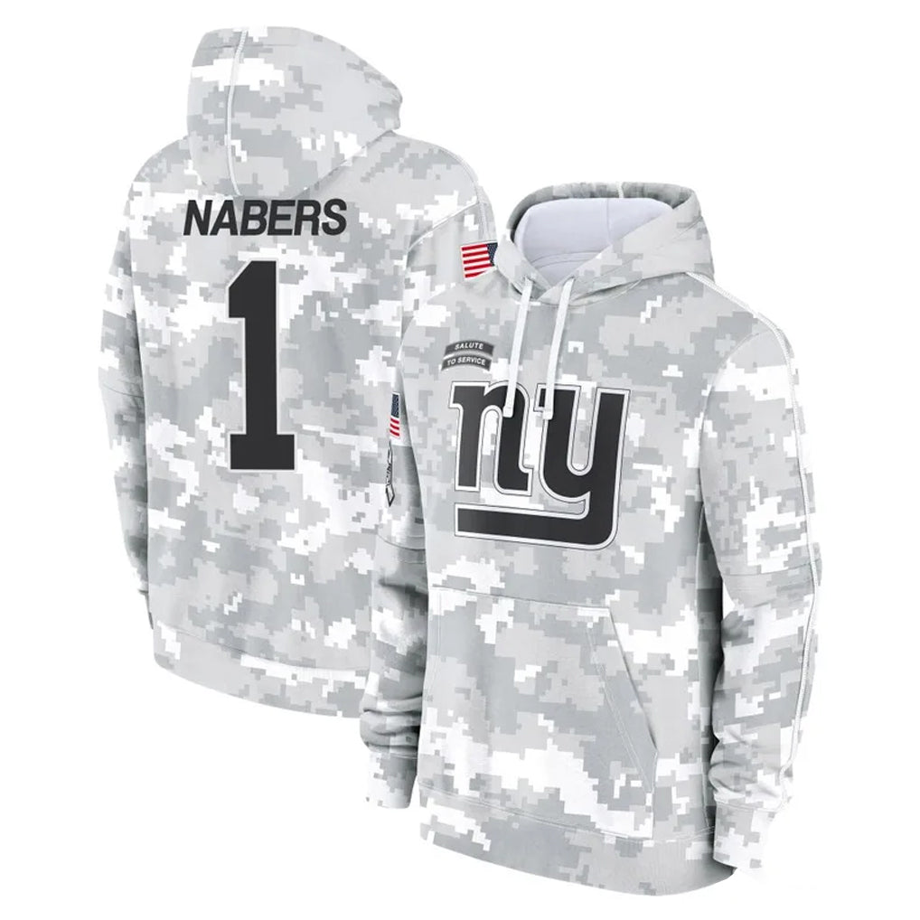 NY.Giants #1 Malik Nabers Player Arctic Camo Salute to Service Pullover Hoodies Limited Game Ldoa Stitched Jerseys