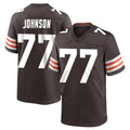 C.Browns #77 Zion Johnson Player Brown Home Game Ldoa Stitched Jerseys