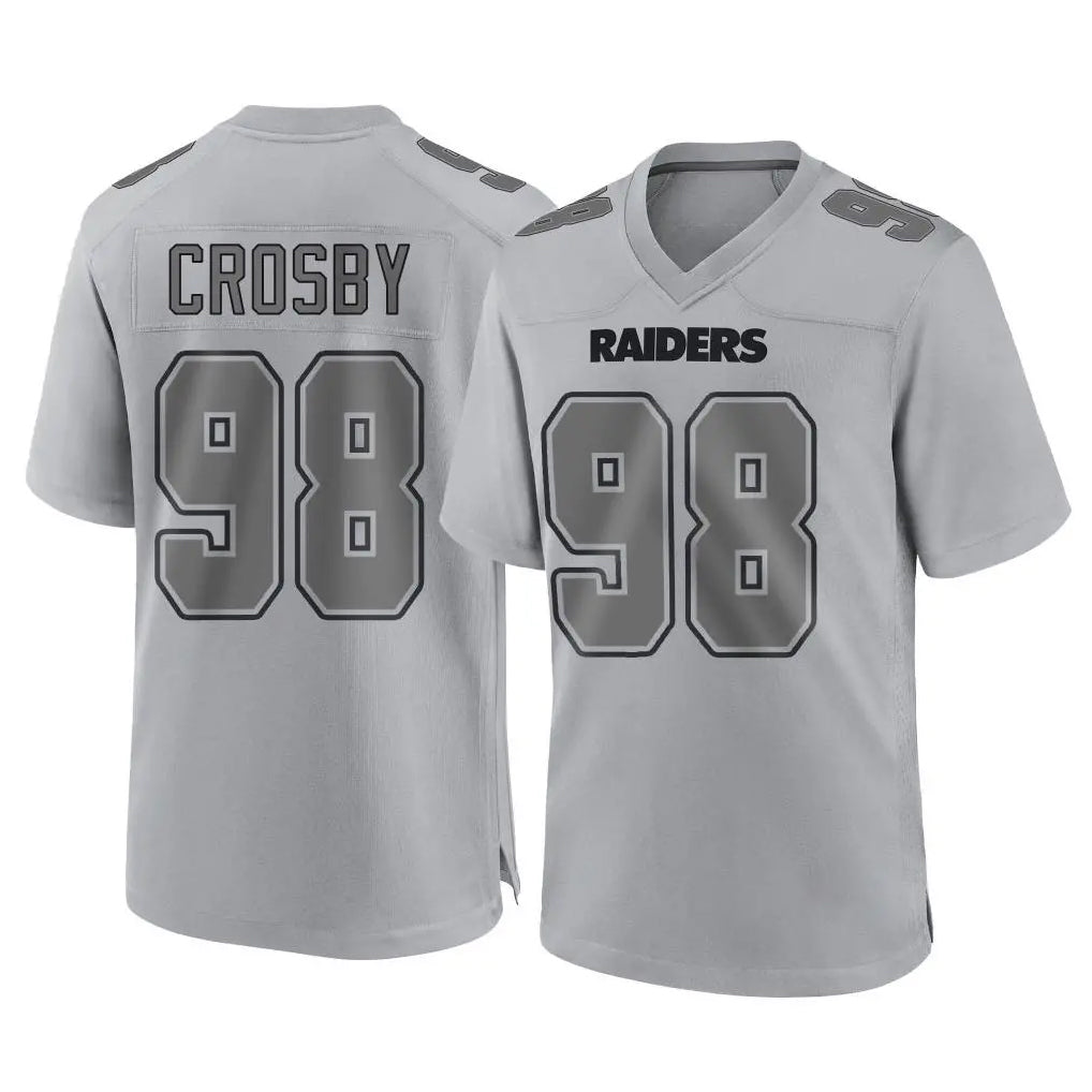 LV.Raiders #98 Maxx Crosby Player Gray Atmosphere Fashion Limited Game Ldoa Stitched Jerseys