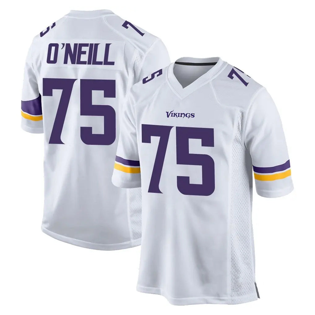 M.Vikings #75 Brian O'Neill Player White Home Game Ldoa Stitched Jerseys
