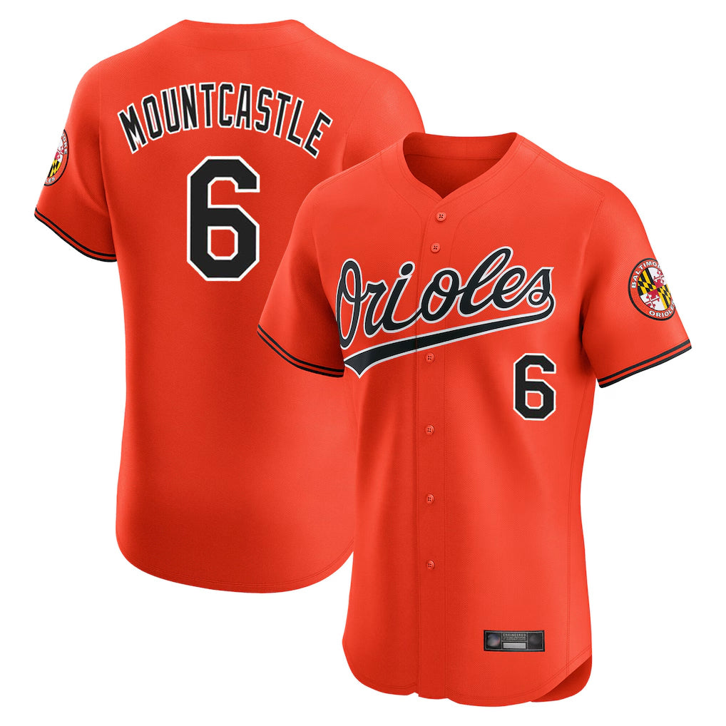 B.Orioles #6 Ryan Mountcastle Player Orange Limited Elite Home Game Ldoa Stitched Jerseys