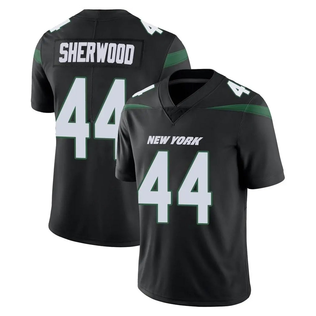 NY.Jets #44 Jamien Sherwood Player Stealth Black Limited Vapor Home Game Ldoa Stitched Jerseys