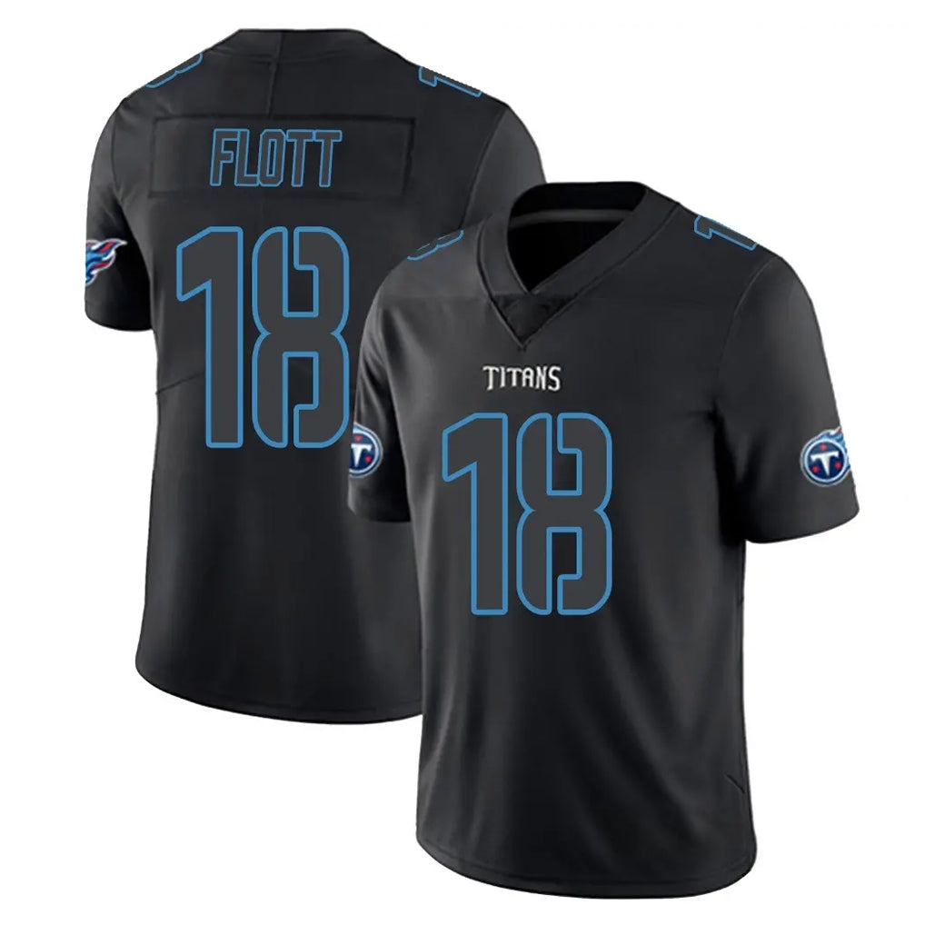 T.Titans #18 Cor'Dale Flott Player Black Impact Limited Home Game Ldoa Stitched Jerseys