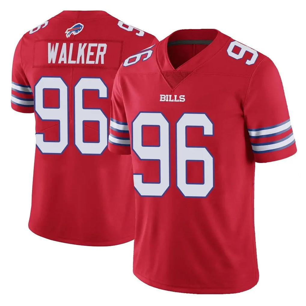 B.Bills #96 Deone Walker Player Red Vapor Untouchable Limited Ldoa Stitched Jerseys