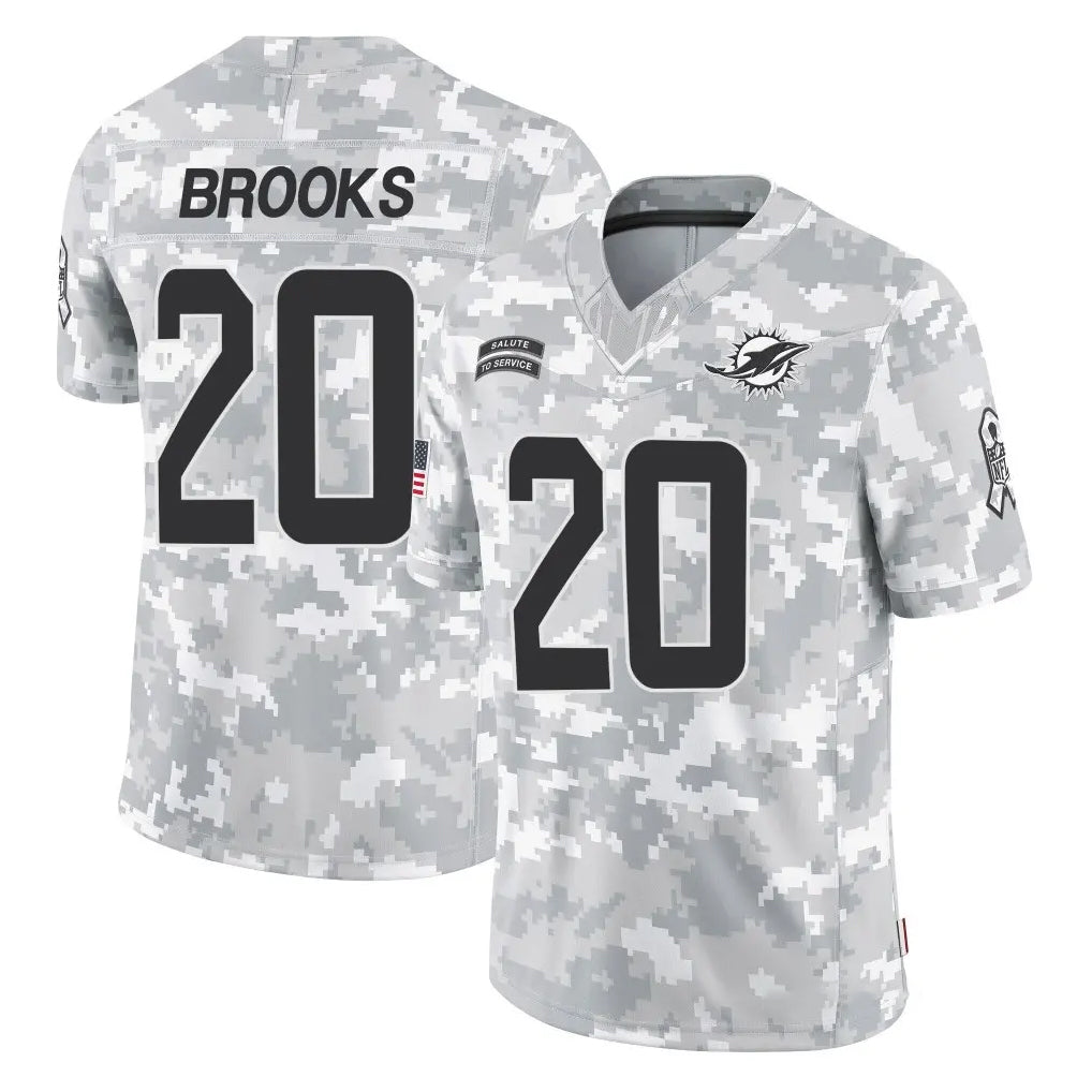 M.Dolphins #20 Jordyn Brooks Player Arctic Camo Salute To Service Limited Game Ldoa Stitched Jerseys
